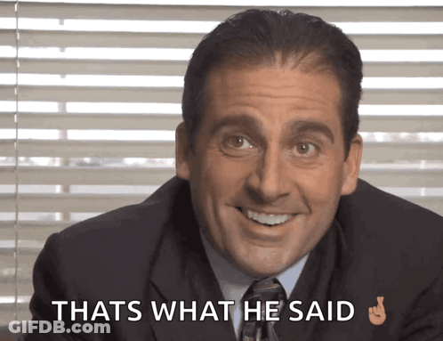 Man In Suit Smiling That's What He Said GIF