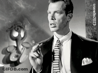 Man In Suit Smoking Cigar 2023 GIF