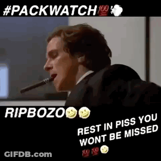 Man In Suit Smoking Cigar Rest In Piss GIF