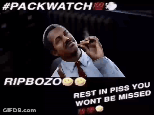 Man In Suit Smoking Cigar Rip Bozo Rest In Piss GIF