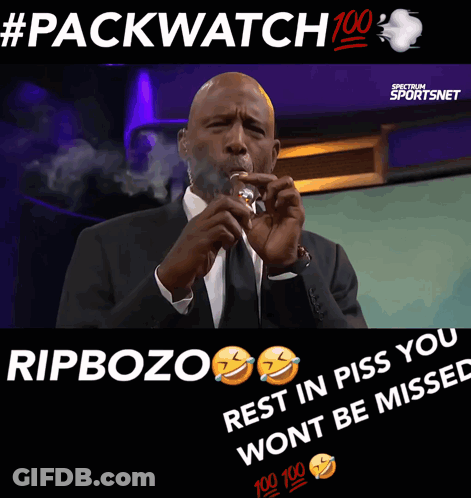 Man In Suit Smoking Cigar Ripbozo Rest In Piss You Wont Be Missed GIF