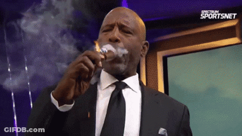 Man In Suit Smoking Cigar Spectrum SportsNet GIF
