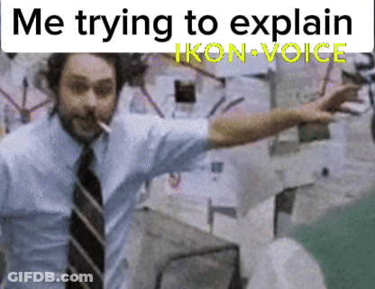 Man In Suit Smoking Cigarette And Pointing Saying Me Trying To Explain Ikon Voice GIF
