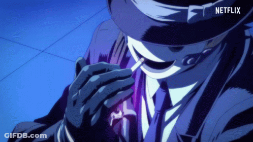 Man In Suit Smoking Cigarette GIF