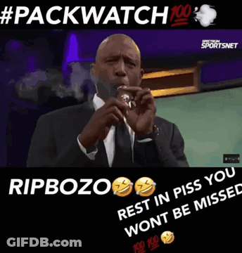 Man In Suit Smoking Cigarette Rip Bozo GIF