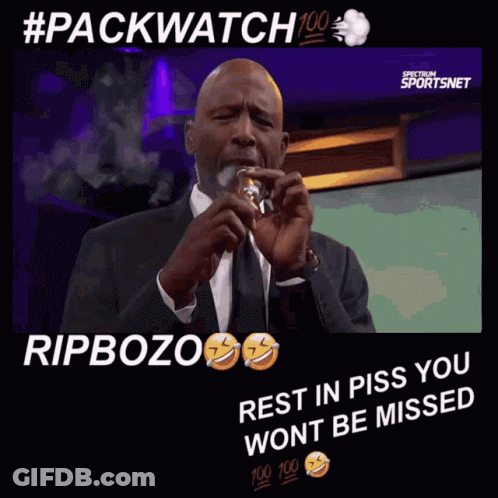 Man In Suit Smoking Cigarette Rip Bozo Rest In Pis GIF