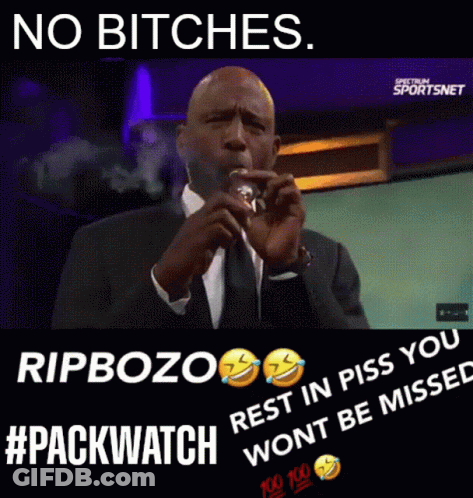 Man In Suit Smoking Cigarette Saying Rip Bozo Rest In Piss You Won't Be Missed GIF
