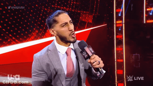 Man In Suit Speaking Into Microphone On TV Show GIF