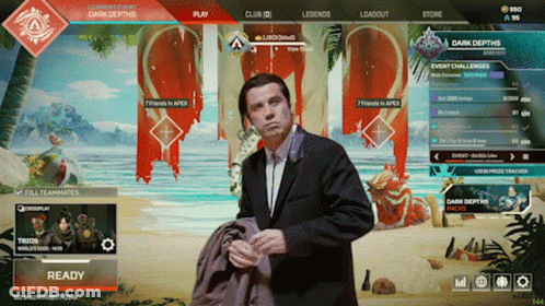 Man In Suit Standing Before Ready Screen GIF