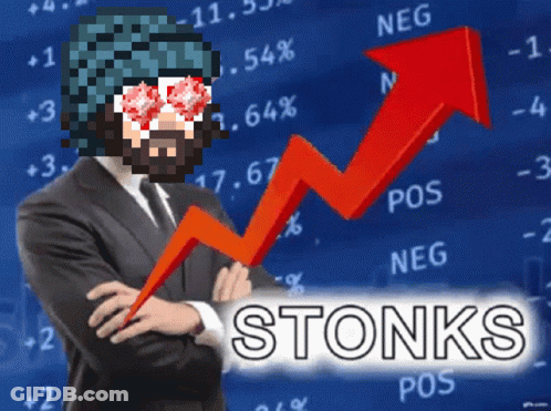 Man In Suit Standing Before Stock Chart GIF