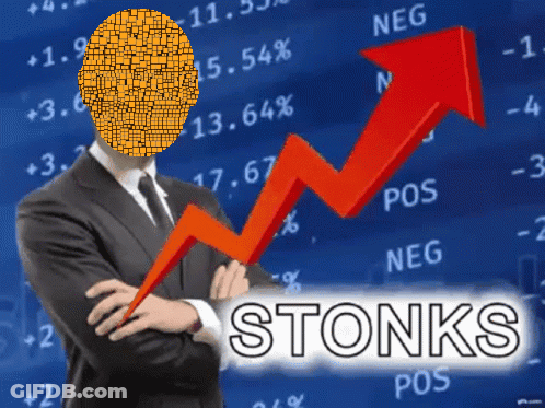 Man In Suit Standing Before Stock Graph GIF