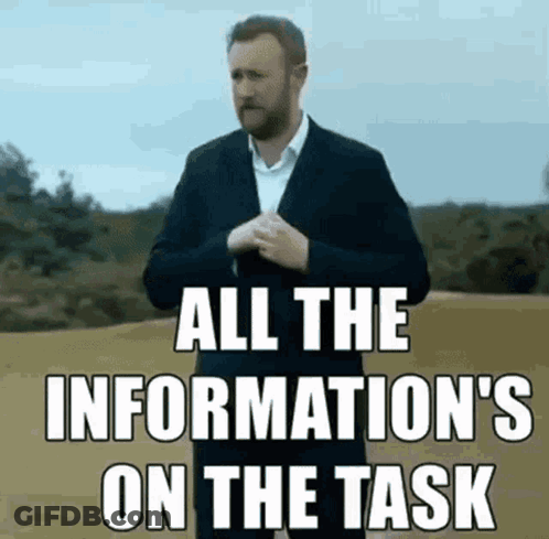 Man In Suit Standing In Field Saying All The Information GIF