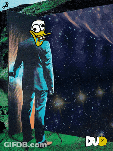 Man In Suit Standing In Front Of Door Dux GIF