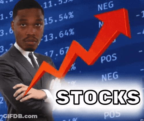 Man In Suit Standing In Front Of Stock Graph GIF