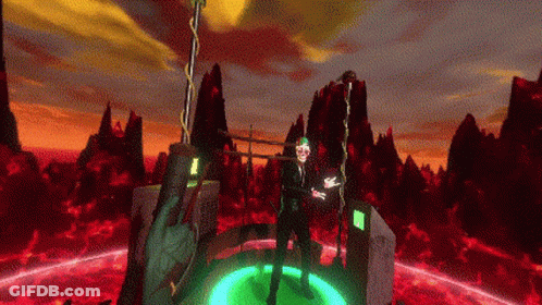 Man In Suit Standing In Green Circle GIF