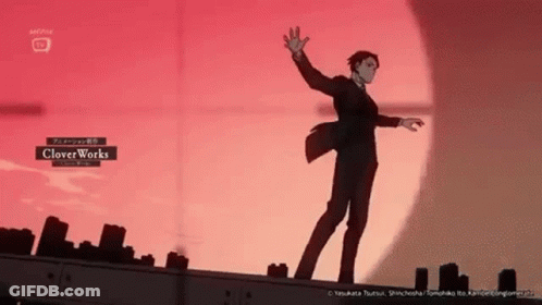Man In Suit Standing On Bridge GIF