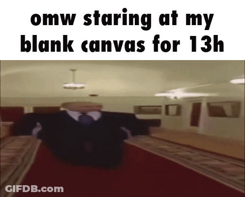 Man In Suit Staring At Blank Canvas GIF