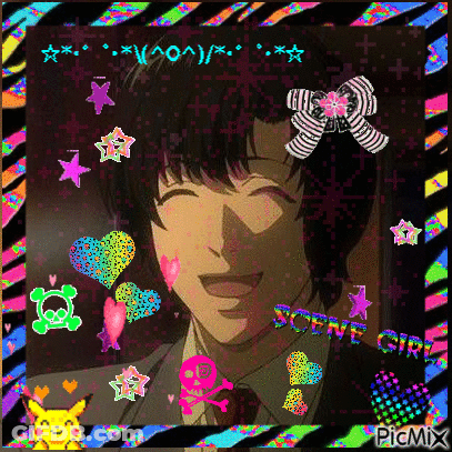 Man In Suit Surrounded By Hearts And Skulls GIF