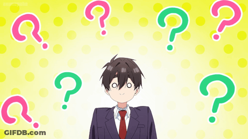 Man In Suit Surrounded By Question Marks GIF