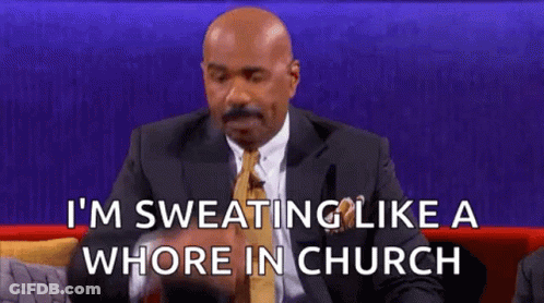 Man In Suit Sweating Like Whore In Church GIF