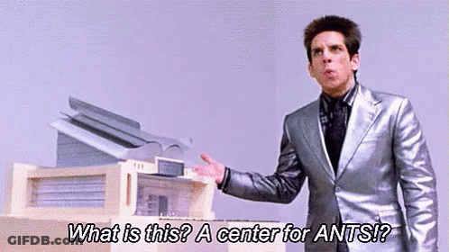 Man In Suit Talking About Ants In Front Of Printer GIF