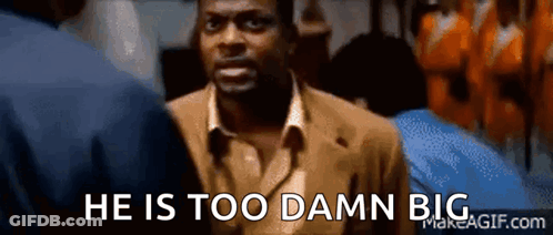 Man In Suit Talking He Is Too Damn Big GIF