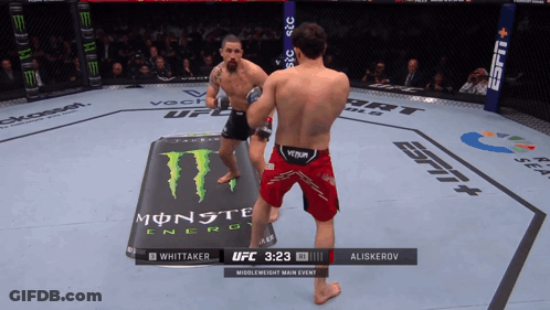 Man In Suit Talking Into Microphone UFC Logo GIF