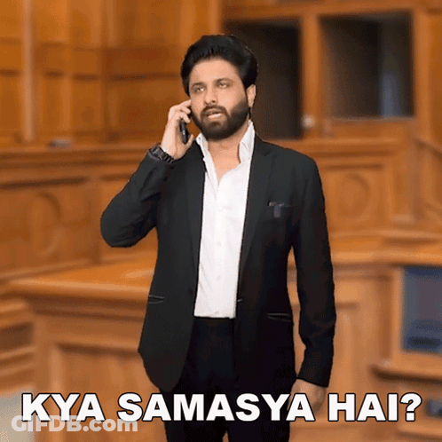 Man In Suit Talking On Cell Phone Kya Samasya Hai GIF