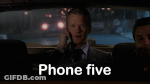 Man In Suit Talking On Cell Phone Saying Phone Five GIF