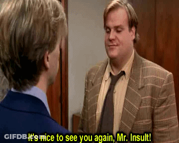 Man In Suit Talking To Man In Blue Shirt GIF