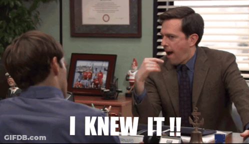 Man In Suit Talking To Man Saying I Knew It GIF