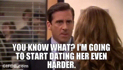 Man In Suit Talking To Woman By Window GIF