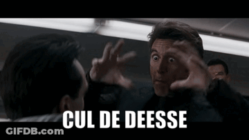Man In Suit Talking With Cul De Deesse Text GIF