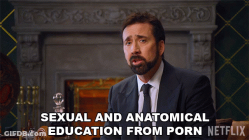 Man In Suit Talks About Porn Education GIF