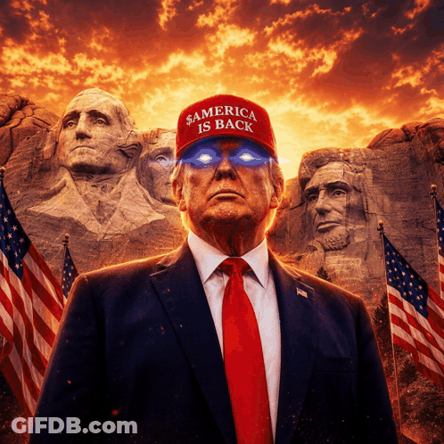 Man In Suit Tie America Is Back Hat GIF