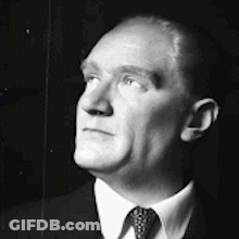 Man In Suit Tie Black White Looking Up GIF