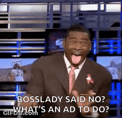 Man In Suit Tie Making Funny Face Says Bosslady Said No GIF