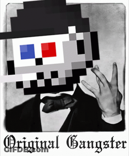 Man In Suit Tie Pixelated Face Original Gangster GIF