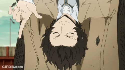 Man In Suit Upside Down Giving Thumbs Down GIF