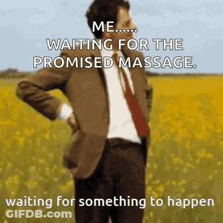 Man In Suit Waiting For Promised Massage GIF