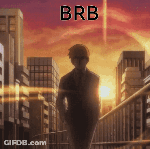 Man In Suit Walking In City With BRB GIF