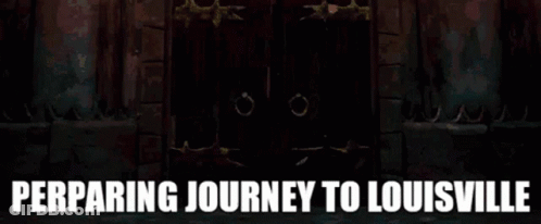 Man In Suit Walking Through Door Preparing Journey To Louisville GIF