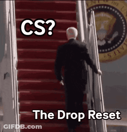 Man In Suit Walking Up Red Stairs CS The Drop Reset GIF
