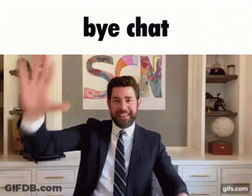 Man In Suit Waving Bye Chat GIF