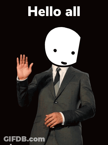 Man In Suit Waving Saying Hello All GIF
