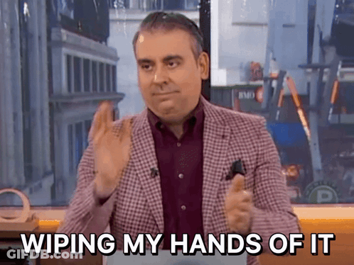 Man In Suit Wiping Hands Wiping My Hands Of It GIF