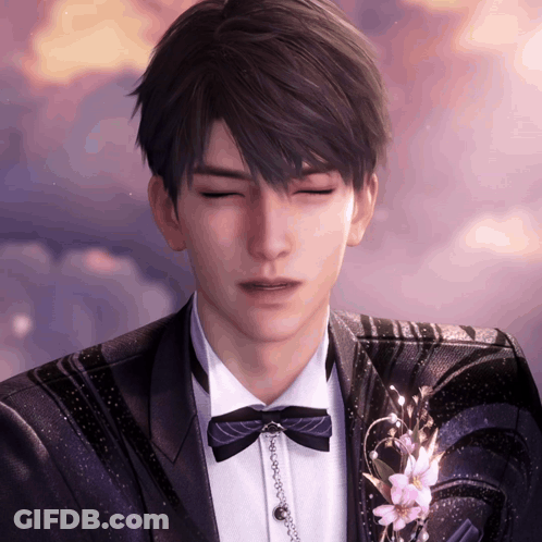 Man In Suit With Bow Tie And Flower Pin GIF