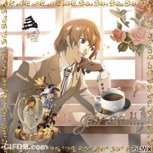 Man In Suit With Coffee Good Morning GIF
