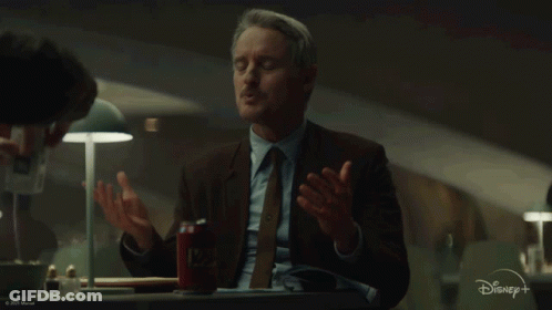 Man In Suit With Disney Plus Soda GIF