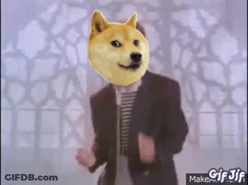 Man In Suit With Doge Head GIF